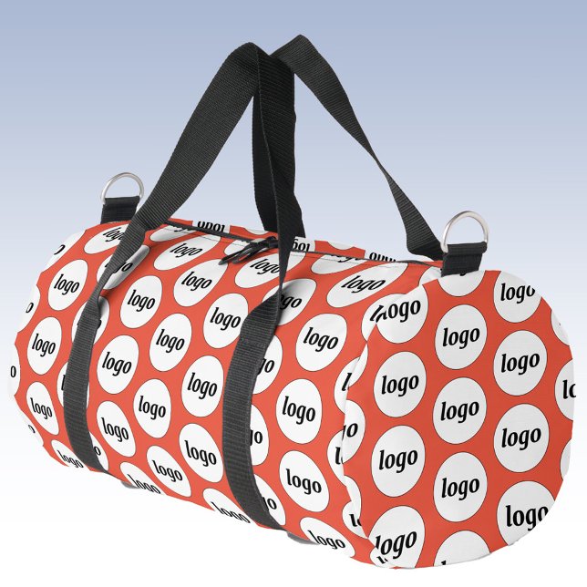 Sac De Sport Logo Motif Promotion Business Rouge Orange (Logo pattern promotional business branding duffel bag)