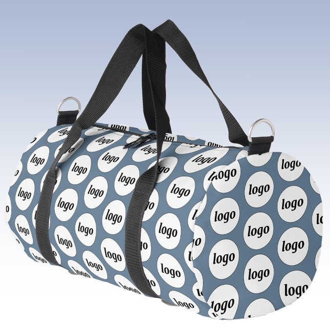 Sac De Sport Logo Motif Promotionnel Business Blue (Logo pattern business branding promotional duffel bag)