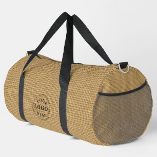 Sac De Sport Logo personnalisé sur motif de toile de jute natur