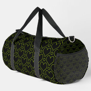 Sac De Sport Love Hearts & Pois motif en Lime Green