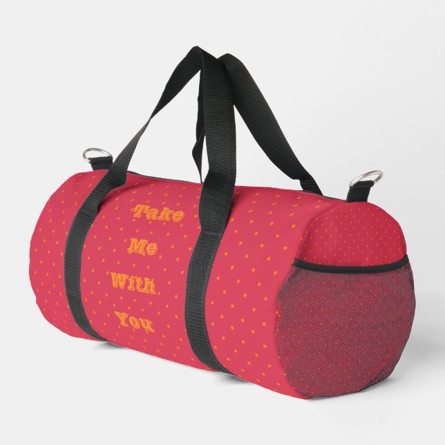 Sac De Sport Magenta Rouge Rose Avec Poisson D'Or Orange Spots (Coin droit)