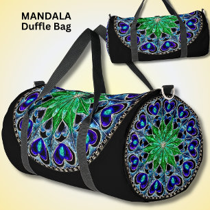Sac De Sport Mandala Green Blue Hearts de couleur vive