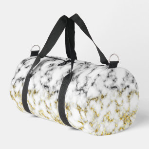 Sac De Sport Marbre blanc noir faux brillant