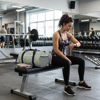 Sac De Sport Mediterranean Blue Citrus Lemon Tile Pattern