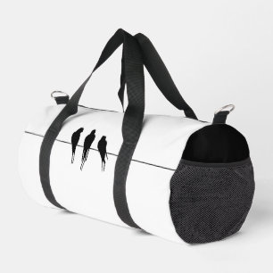 Sac De Sport Merles minimalistes en silhouette sur un fil