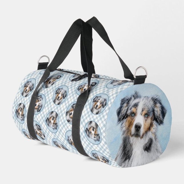 Sac De Sport Miniature American Shepherd Peinture MAS Chien Art (Coin gauche)