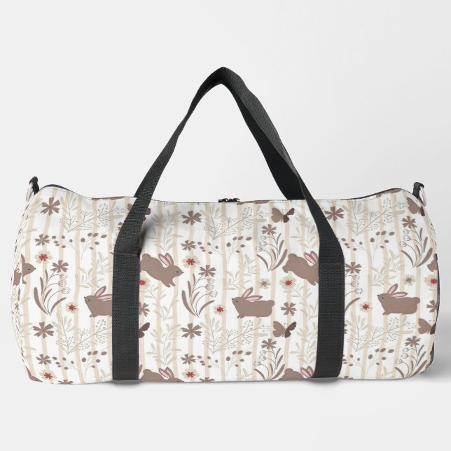 Sac De Sport Minimalist Taupe and Brown Bunny (Recto)