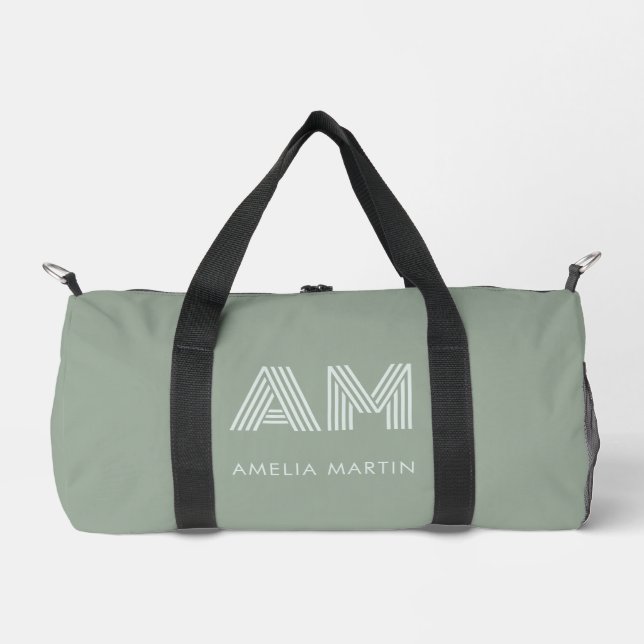 Sac De Sport Minimaliste Terreux Matcha Vert Monogramme (Recto)