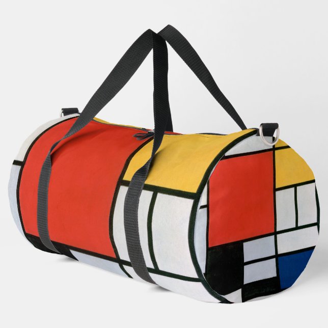 Sac De Sport Mondrial Composition Rouge Jaune Bleu Noir (Coin gauche)