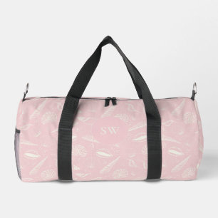 Sac De Sport Monogramme à motif de coquillage rose