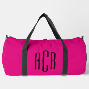 Sac De Sport Monogramme à trois lettres rose et noir chaud