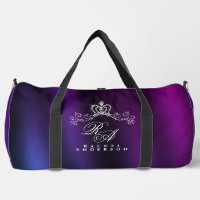 Monogramme de couronne brillant bleu pourpre