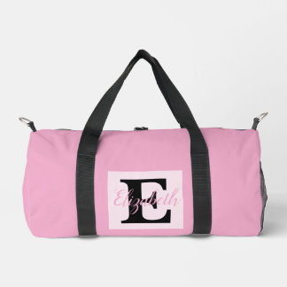 Sac De Sport Monogramme de fille et nom rose violet bagages