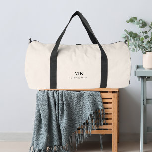 Sac De Sport monogramme de nom beige