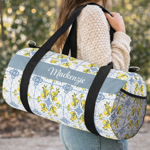 Sac De Sport Monogramme de nom de citron de campagne française