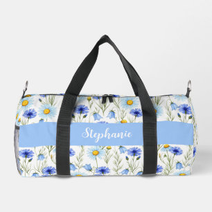 Sac De Sport Monogramme de nom de fleur sauvage à l'aquarelle b