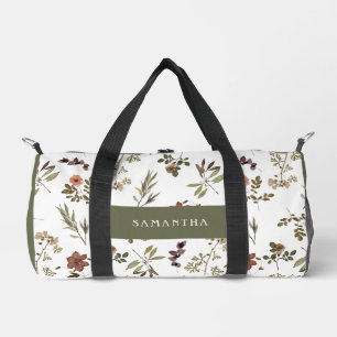 Sac De Sport Monogramme de nom de fleur sauvage de Bourgogne ve