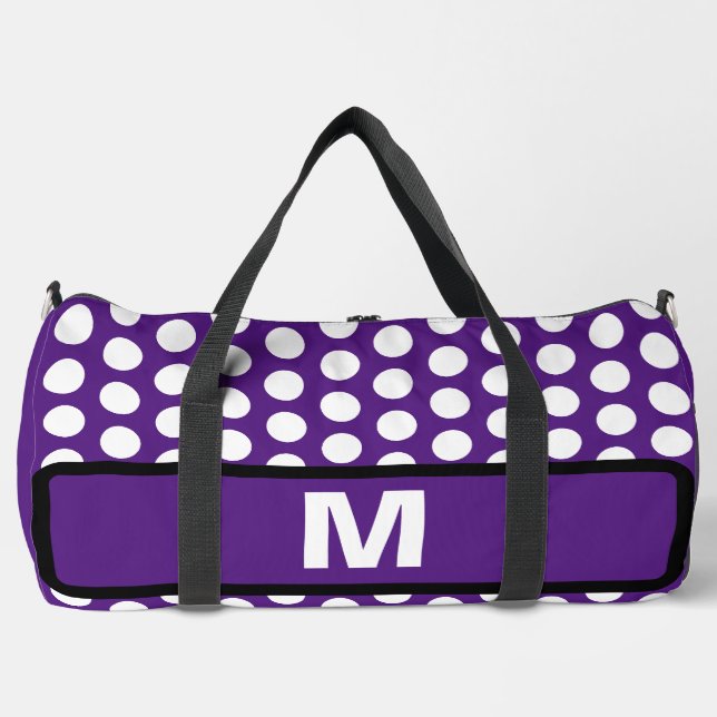 Sac De Sport Monogramme de points blancs violets (Recto)