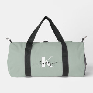 Sac De Sport Monogramme de style moderne vert sauge