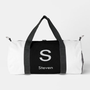Sac De Sport Monogramme deux tons moderne noir et blanc