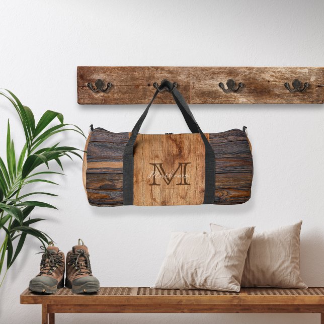 Sac De Sport Monogramme en bois rustique (Créateur téléchargé)