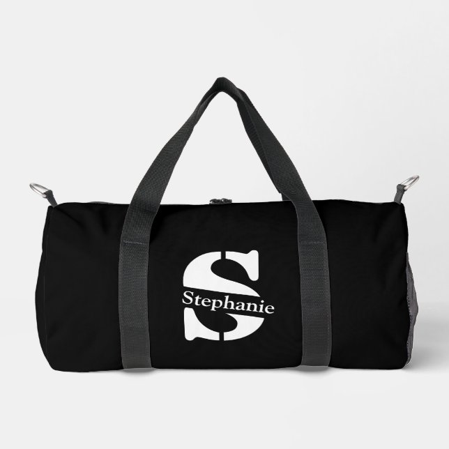 Sac De Sport Monogramme et nom professionnel simple classique (Recto)