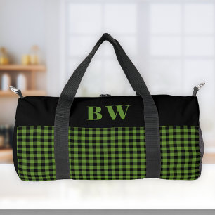 Sac De Sport Monogramme gras en Buffalo Check vert noir