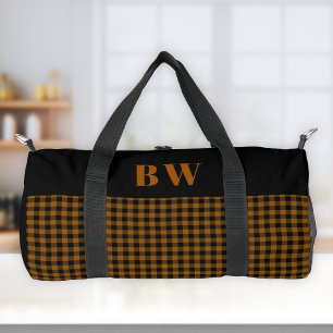 Sac De Sport Monogramme gras en typographie orange brûlé sur fo