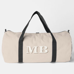 Sac De Sport Monogramme initial minimaliste Beige moderne