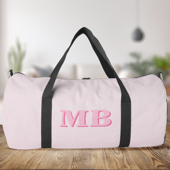Sac De Sport Monogramme initial minimaliste rose moderne (Créateur téléchargé)