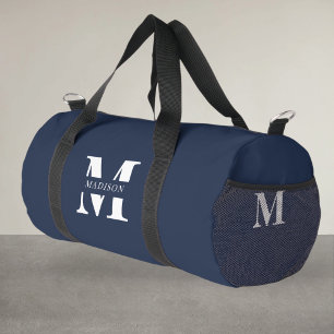 Sac De Sport Monogramme minimaliste élégant bleu marine