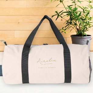 Sac De Sport Monogramme Moderne Minimaliste Blush Pink Gold Scr