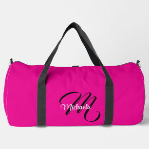 Sac De Sport Monogramme moderne minimaliste nom initial rose ch