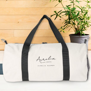 Sac De Sport Monogramme Moderne Minimaliste Script Feminine Gir