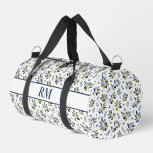 Sac De Sport Monogramme motif olive campagne française aquarell
