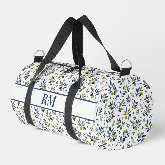 Sac De Sport Monogramme motif olive campagne française aquarell (Coin gauche)
