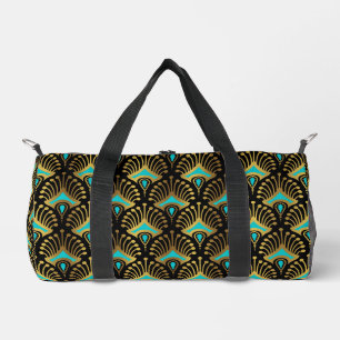 Sac De Sport Monogramme Motif or et bleu Art déco