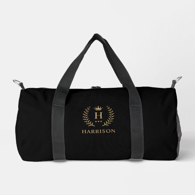 Sac De Sport Monogramme Or Noir Simple Et Élégant (Recto)