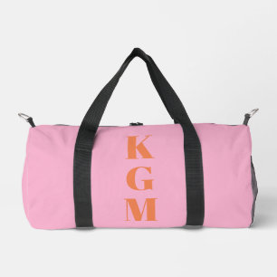 Sac De Sport Monogramme personnalisé à trois initiales rose ora