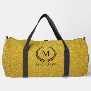 Sac De Sport Monogramme personnalisé noir et or pailleté or dor