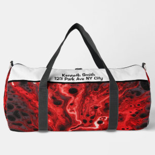 Sac De Sport Monogramme personnalisé tourbillons abstraits roug
