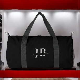Sac De Sport Monogramme simple moderne élégant et nom vert fonc
