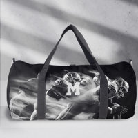 Monogramme sportif, football noir et blanc