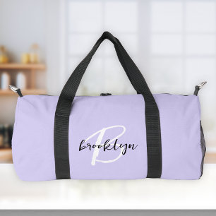 Sac De Sport Monogramme tendance écriture lavande noir et blanc