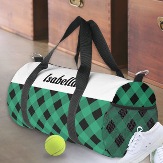 Sac De Sport Motif à carreaux Green Buffalo personnalisé