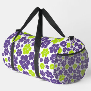 Sac De Sport Motif à fleurs en vert citron et violet