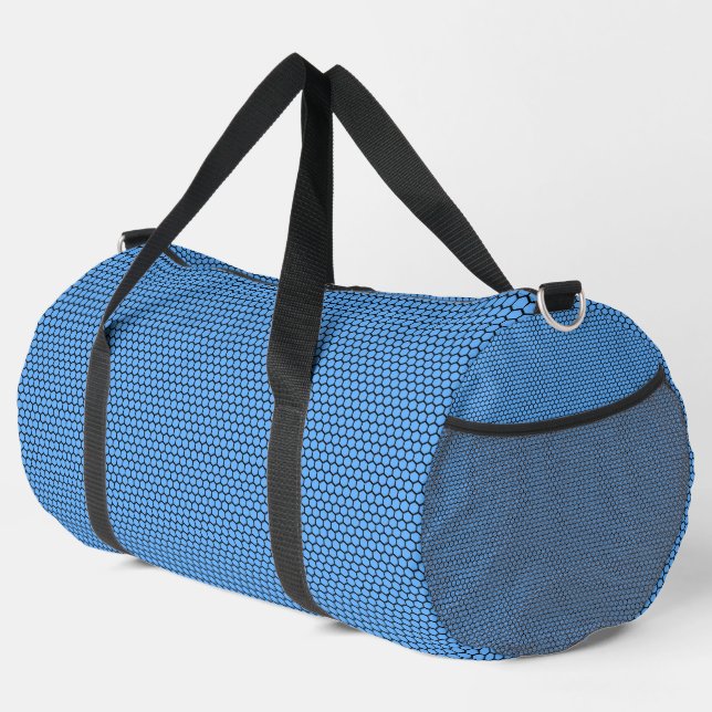 Sac De Sport Motif bleu noir hexagonal large (Coin droit)