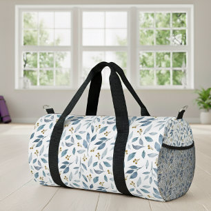 Sac De Sport Motif botanique à l'aquarelle bleue