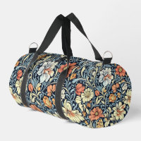 Motif botanique de couleur bleue de style vintage