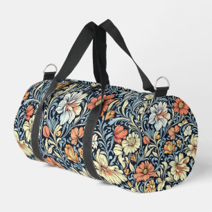 Sac De Sport Motif botanique de couleur bleue de style vintage 